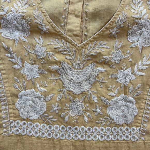 JOHNNY WAS BRIAR Dress Small Embroidered Buttoned Back Sleeveless Linen Washable - Picture 11 of 11